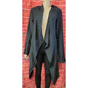 Moyuru, Japanese brand Women's 100% linen open Duster Coat Cardigan ONE SIZE #11